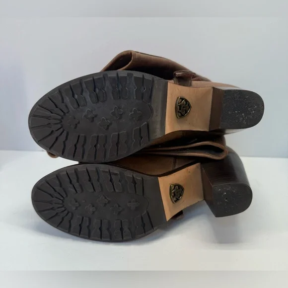 Ariat Gold Coast crushed stone Brown Leather casual country Heeled Boots 8 B - Picture 13 of 16